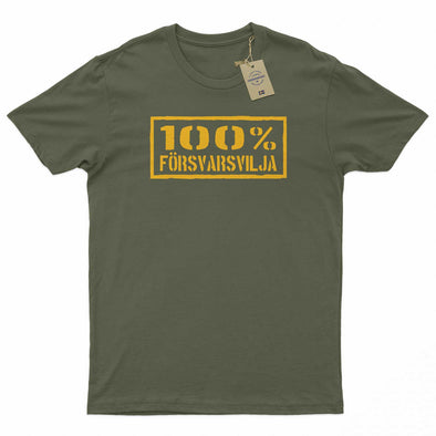 100% försvarsvilja | T-shirt - Sverigekompaniet